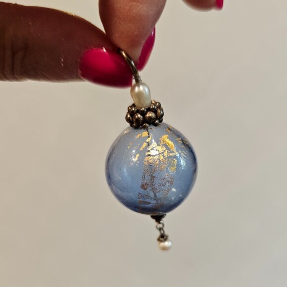 Murano Glass and Pearl Pendant with Gold. - Picture 2 of 4